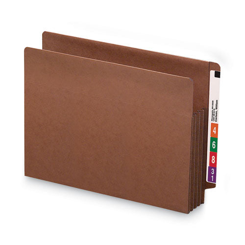 Image of Smead Heavy-Duty Redrope End Tab Tuff Pockets, 3.5" Expansion, Letter Size, Redrope, 10/box