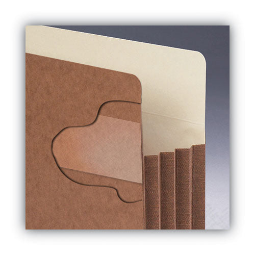 Image of Smead Redrope TUFF Pocket Drop-Front File Pockets with Fully Lined Gussets, 3.5" Expansion, Letter Size, Redrope, 10/Box