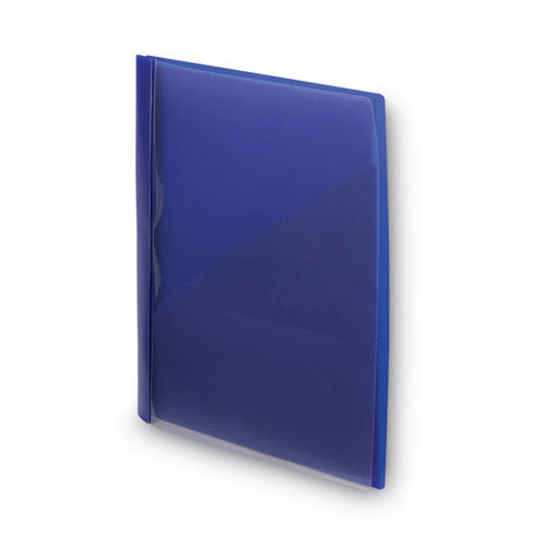 Image of Smead Clear Front Poly Report Cover, Double-Prong Fastener, 0.5" Capacity, 8.5 X 11, Clear/blue, 5/pack