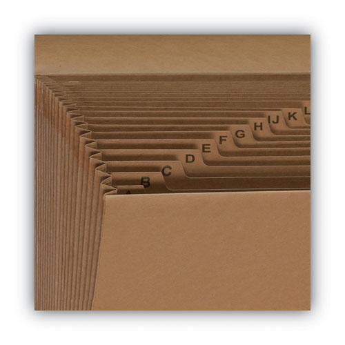 Image of Smead Indexed Expanding Kraft Files, 21 Sections, Elastic Cord Closure, 1/21-Cut Tabs, Letter Size, Kraft