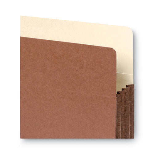 Image of Smead Redrope Drop-Front File Pockets with Fully Lined Gussets, 3.5" Expansion, Legal Size, Redrope, 10/Box