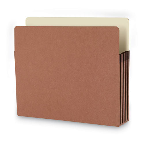 Image of Smead Recycled Top Tab File Pockets, 3.5" Expansion, Letter Size, Redrope, 25/Box