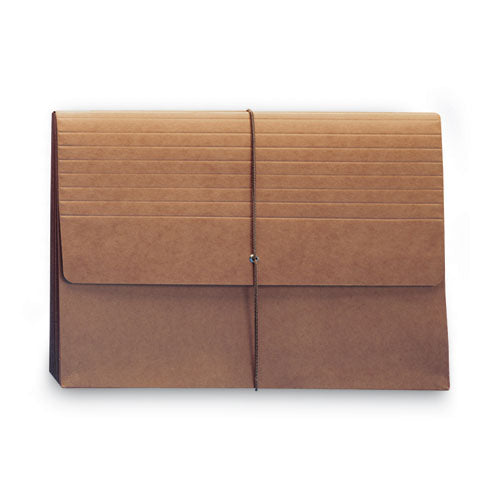 Image of Smead Redrope Expanding Wallet With Elastic Cord, 5.25" Expansion, 1 Section, Elastic Cord Closure, Legal Size, Redrope, 10/Box