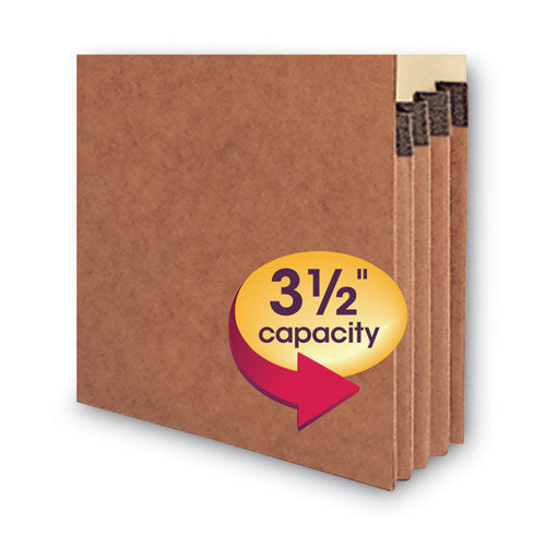 Image of Smead Redrope Drop-Front End Tab File Pockets, 3.5" Expansion, Legal Size, Redrope, 10/box
