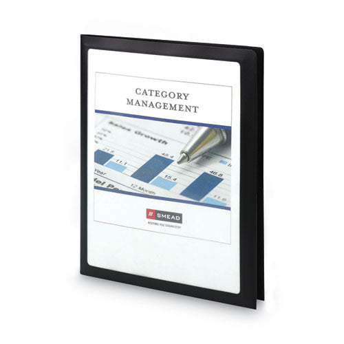 Image of Smead Frame View Poly Two-Pocket Folder, 100-Sheet Capacity, 11 X 8.5, Clear/black, 5/pack