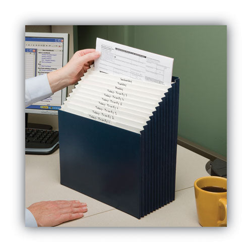 Image of Smead Stadium File, 12 Sections, 1/12-Cut Tabs, Letter Size, Navy