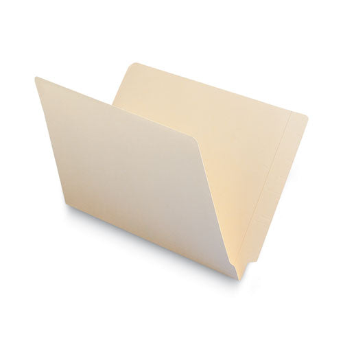 Image of Smead Heavyweight Manila End Tab Folders, 9.5" High Front, Reinforced Straight Tabs, Legal Size, 0.75" Expansion, Manila, 100/Box