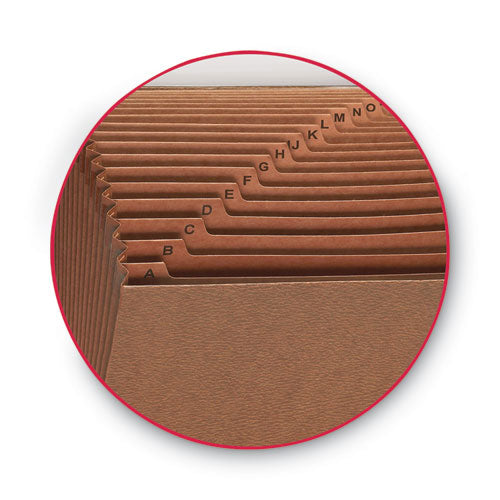Image of Smead TUFF Expanding Open-Top Stadium File, 21 Sections, 1/21-Cut Tabs, Legal Size, Redrope