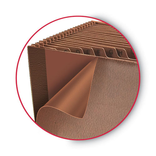 Image of Smead TUFF Expanding Open-Top Stadium File, 21 Sections, 1/21-Cut Tabs, Letter Size, Redrope