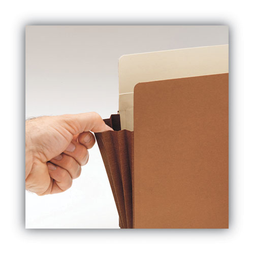 Image of Smead Redrope TUFF Pocket Drop-Front File Pockets with Fully Lined Gussets, 3.5" Expansion, Letter Size, Redrope, 10/Box