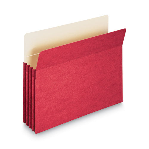 Image of Smead Colored File Pockets, 3.5" Expansion, Letter Size, Red