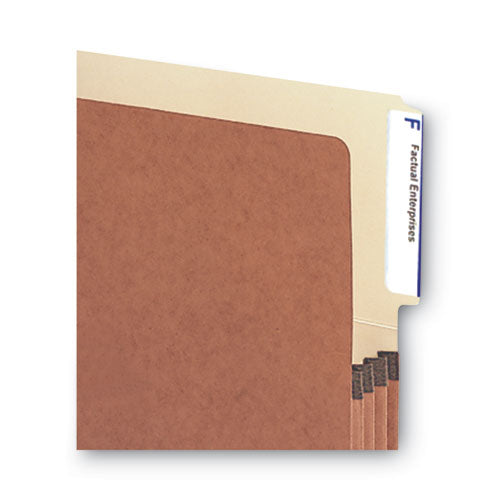 Image of Smead Redrope Drop-Front End Tab File Pockets, 3.5" Expansion, Letter Size, Redrope, 10/box