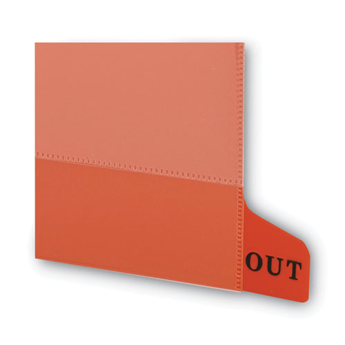 Image of Smead Colored Poly Out Guides With Pockets, 1/3-Cut End Tab, Out, 8.5 X 11, Red, 25/box