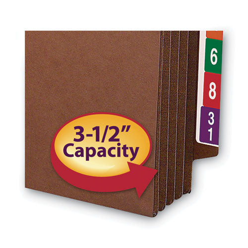 Image of Smead Heavy-Duty Redrope End Tab Tuff Pockets, 3.5" Expansion, Legal Size, Redrope, 10/box