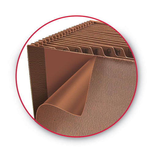 Image of Smead TUFF Expanding Open-Top Stadium File, 21 Sections, 1/21-Cut Tabs, Legal Size, Redrope