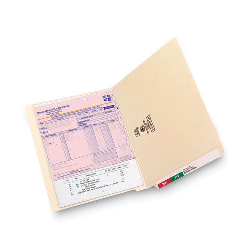 Image of Smead 100% Recycled Manila End Tab Folders, Straight Tabs, Letter Size, 0.75" Expansion, Manila, 100/Box