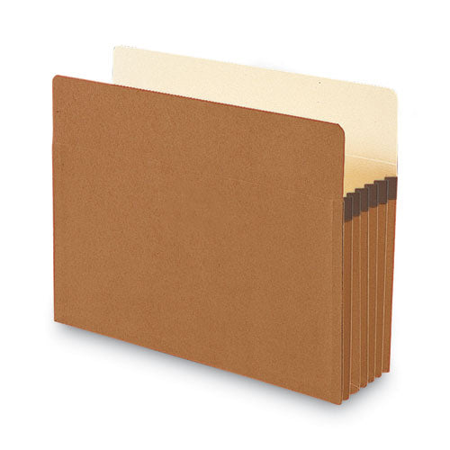 Image of Smead Recycled Top Tab File Pockets, 5.25" Expansion, Letter Size, Redrope, 10/Box