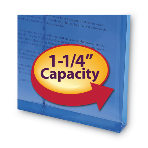 Image of Smead Poly String and Button Interoffice Envelopes, Open-End (Vertical), 9.75 x 11.63, Transparent Blue, 5/Pack