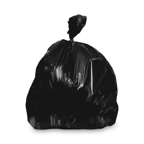 Image of Heritage Linear Low-Density Can Liners, 30 gal, 1.25 mil, 30" x 36", Black, Flat Pack, 200/Carton