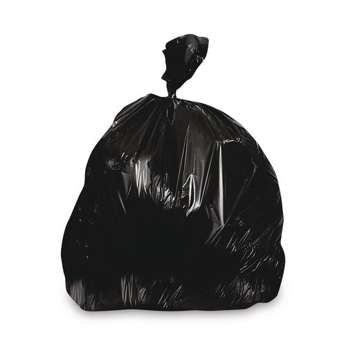 Image of Heritage Linear Low-Density Can Liners, 33 gal, 1.5 mil, 33" x 39", Black, Flat Pack, 250/Carton