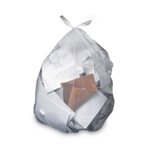 Image of Heritage Linear Low-Density Can Liners, 60 gal, 2 mil, 36" x 58", Clear, Flat Pack, 100/Carton