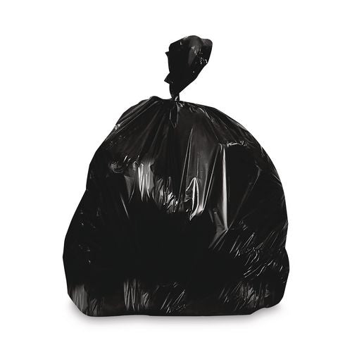 Image of Heritage Linear Low-Density Can Liners, 45 gal, 1.5 mil, 40" x 46", Black, Flat Pack, 125/Carton