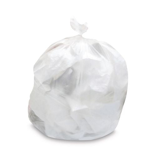 Image of Heritage Mineral-Reinforced High-Density Waste Can Liners, 33 gal, 22.1 mic, 33" x 46", Natural, 25 Bags/Roll, 10 Rolls/Carton