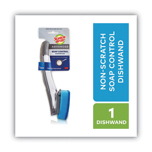 Image of Scotch-Brite Advanced Soap Control Non-Scratch Dishwand, 4 X 11.25, Blue
