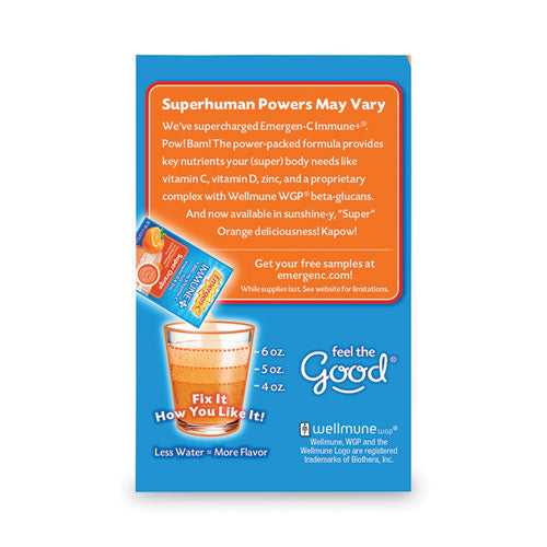 Image of Emergen-C® Immune+ Formula, 0.33 Oz, Super Orange, 30 Packets