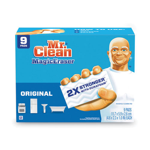 Image of Mr. Clean® Magic Eraser, 4.6 X 2.4, 0.7" Thick, White, 9/pack