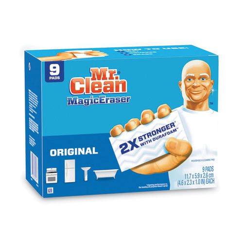 Image of Mr. Clean® Magic Eraser, 4.6 X 2.4, 0.7" Thick, White, 9/pack