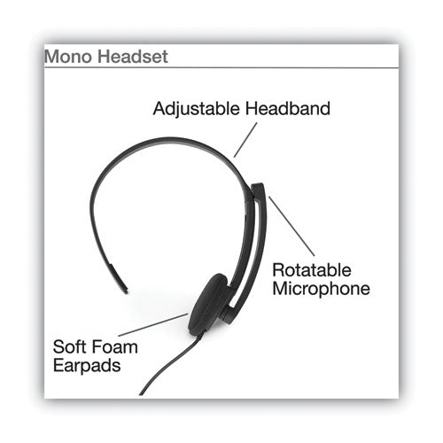 Image of Verbatim® Mono Headset with Microphone and In-Line Remote, Black