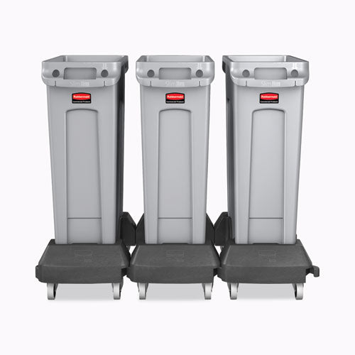Image of Rubbermaid® Commercial Slim Jim Resin Trainable Dolly, 120 lb Capacity, 23.86 x 14.71 x 8.36, Black