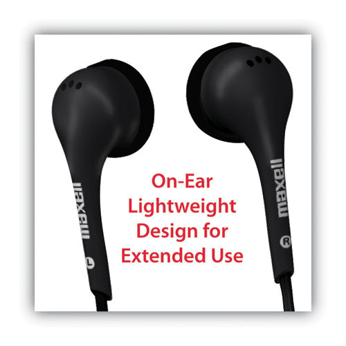 Image of Maxell® EB125 Earbud with MIC, 6 ft Cord, Black