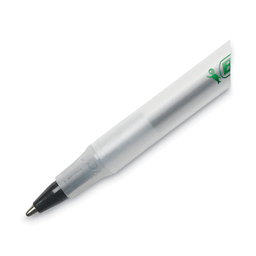 Image of BIC® Ecolutions Round Stic Ballpoint Pen Value Pack, Stick, Medium 1 Mm, Black Ink, Clear Barrel, 50/pack