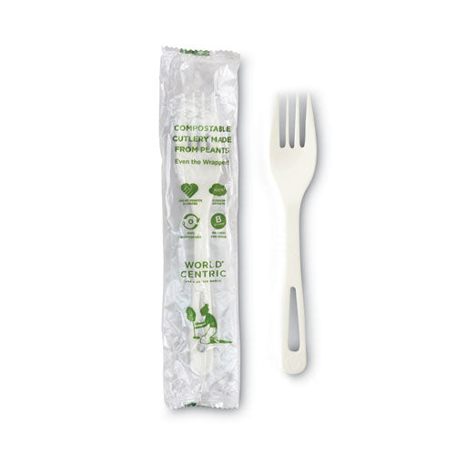 Image of World Centric® TPLA Compostable Cutlery, Fork, Plastic, White, 750/Carton