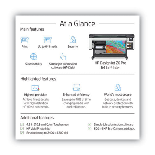 Image of HP Designjet Z6 Pro 64" Wide Format Inkjet Printer