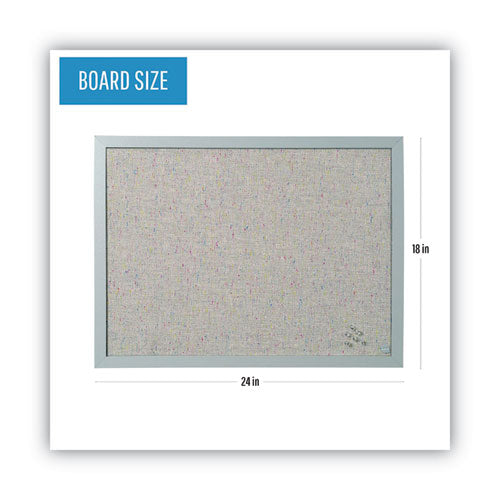 Image of MasterVision® Designer Fabric Bulletin Board, 24" x 18", Gray Surface, Gray Fiberboard (MDF) Frame