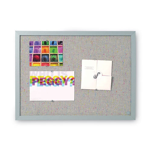 Image of MasterVision® Designer Fabric Bulletin Board, 24" x 18", Gray Surface, Gray Fiberboard (MDF) Frame