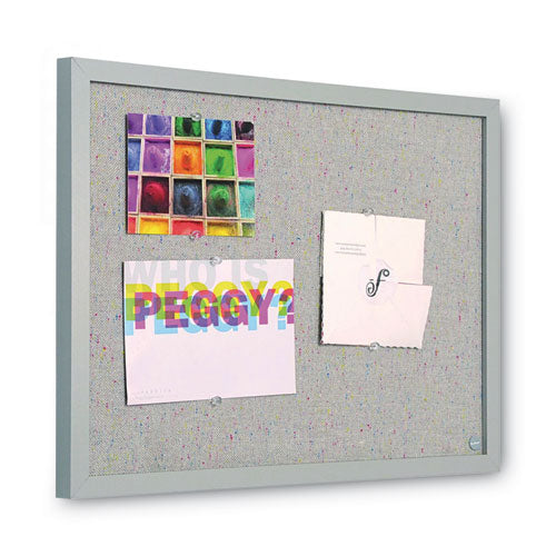 Image of MasterVision® Designer Fabric Bulletin Board, 24" x 18", Gray Surface, Gray Fiberboard (MDF) Frame