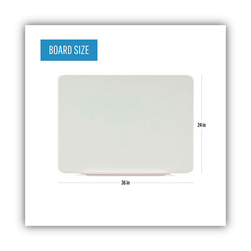 Image of MasterVision® Magnetic Glass Dry Erase Board, 36" x 24", Opaque White Surface