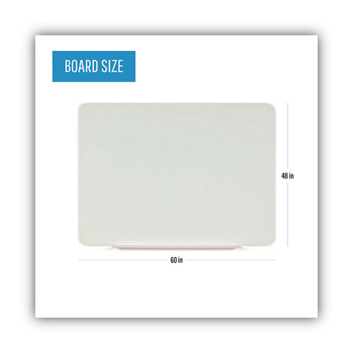Image of MasterVision® Magnetic Glass Dry Erase Board, 60" x 48", Opaque White Surface