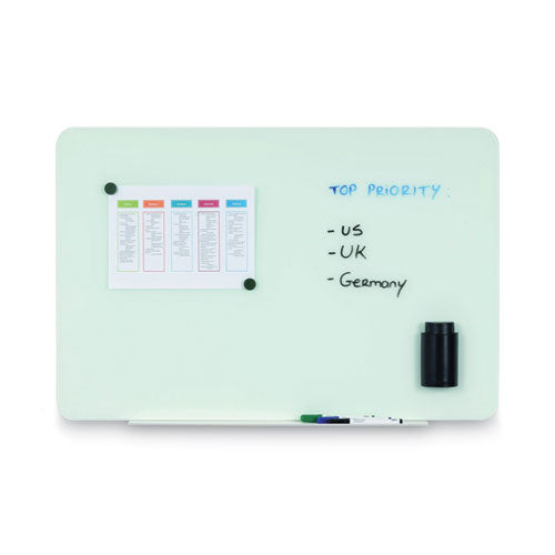Image of MasterVision® Magnetic Glass Dry Erase Board, 60" x 48", Opaque White Surface
