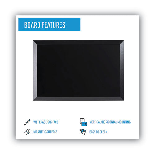 Image of MasterVision® Kamashi Wet-Erase Board, Black 34" x 22" Surface, Black 36" x 24" Frame