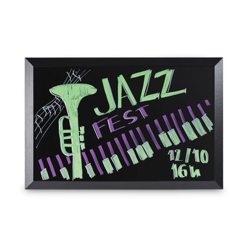 Image of MasterVision® Kamashi Wet-Erase Board, Black 34" x 22" Surface, Black 36" x 24" Frame