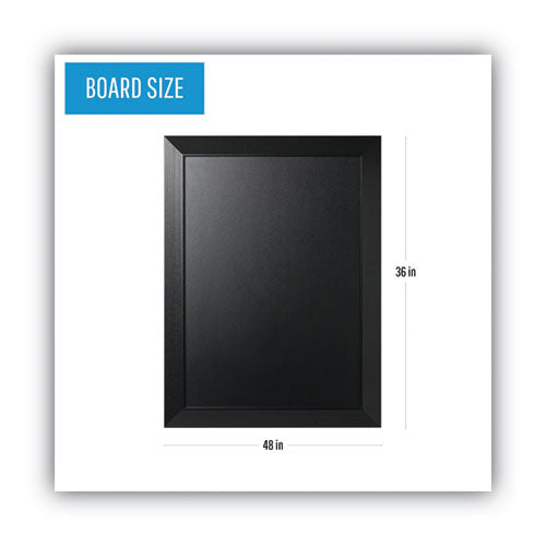 Image of MasterVision® Kamashi Chalk Board, 36" x 24", Black Surface, Black Wood Frame
