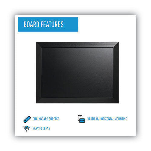 Image of MasterVision® Kamashi Chalk Board, 36" x 24", Black Surface, Black Wood Frame