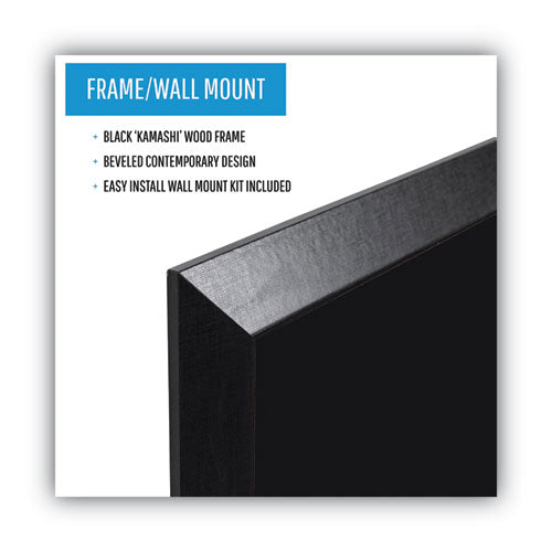Image of MasterVision® Kamashi Chalk Board, 36" x 24", Black Surface, Black Wood Frame