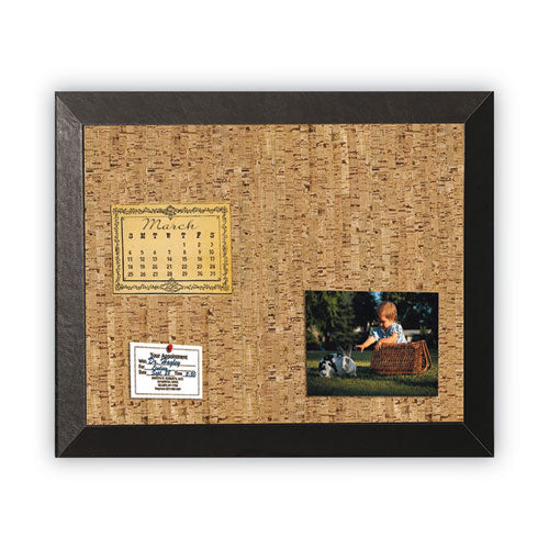 Image of MasterVision® Natural Cork Bulletin Board, 24" x 18", Tan Surface, Black Wood Frame