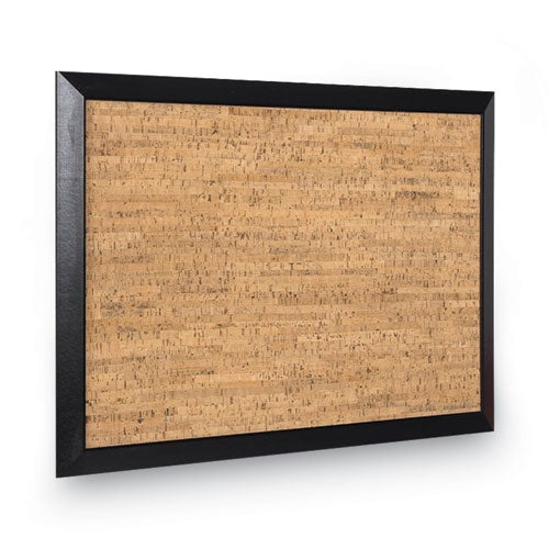 Image of MasterVision® Natural Cork Bulletin Board, 24" x 18", Tan Surface, Black Wood Frame